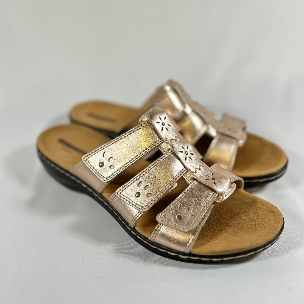 Collection by Clarks Leisa Spring Rose Gold Sandal woman's sz 9.5